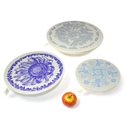Halo Dish and Bowl Cover- Large Set of 3-African Flowers