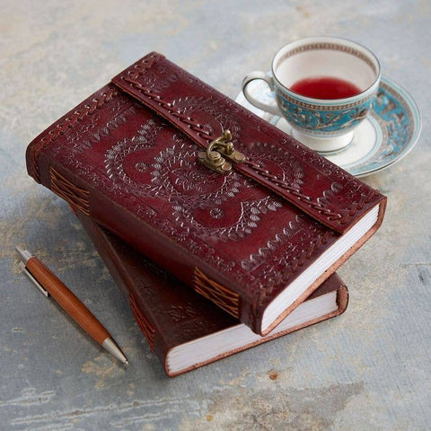 Handcrafted XL Embossed & Stitched Leather Journal