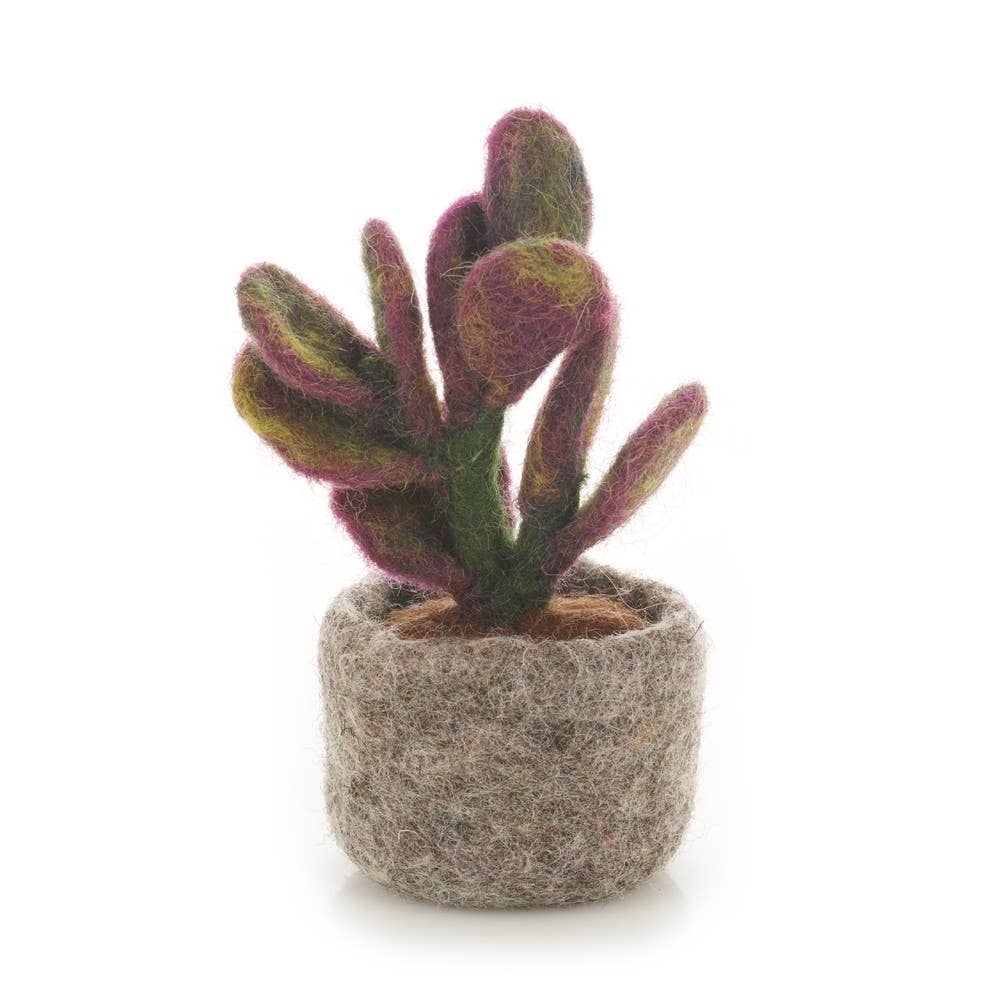 Handmade Felt Biodegradable Fake Miniature Plant - Ficus Elastica