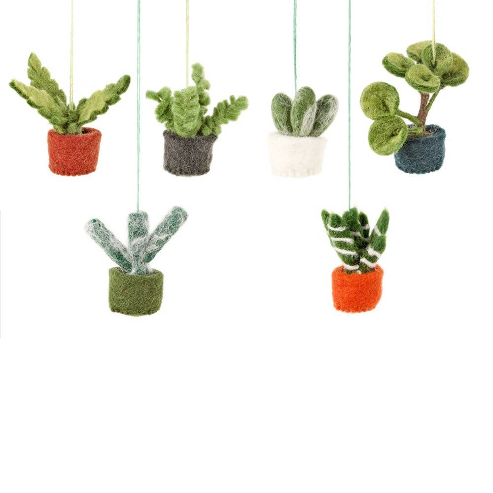 Handmade Felt Hanging Mini Plant