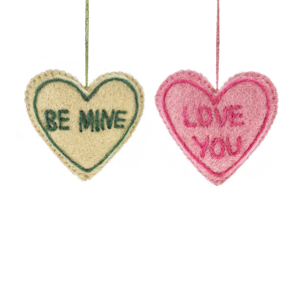 Handmade Felt Lovehearts- Sold Individually