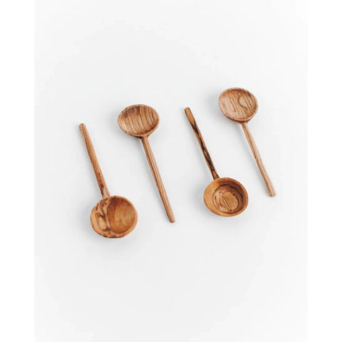 Olive Wood Coffee Spoons - Set of 4