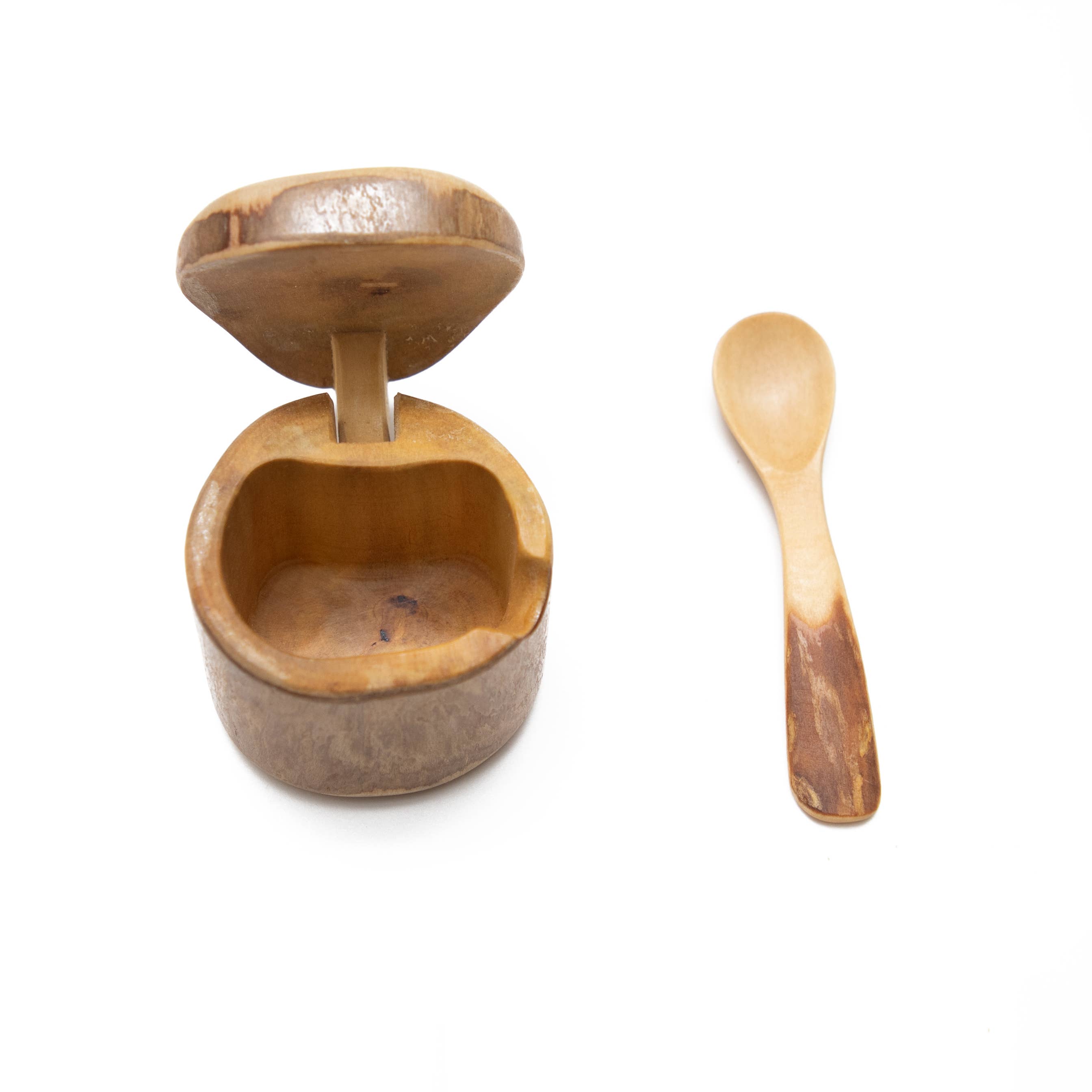 Repurposed Coffeewood Mini Salt Box and Spoon