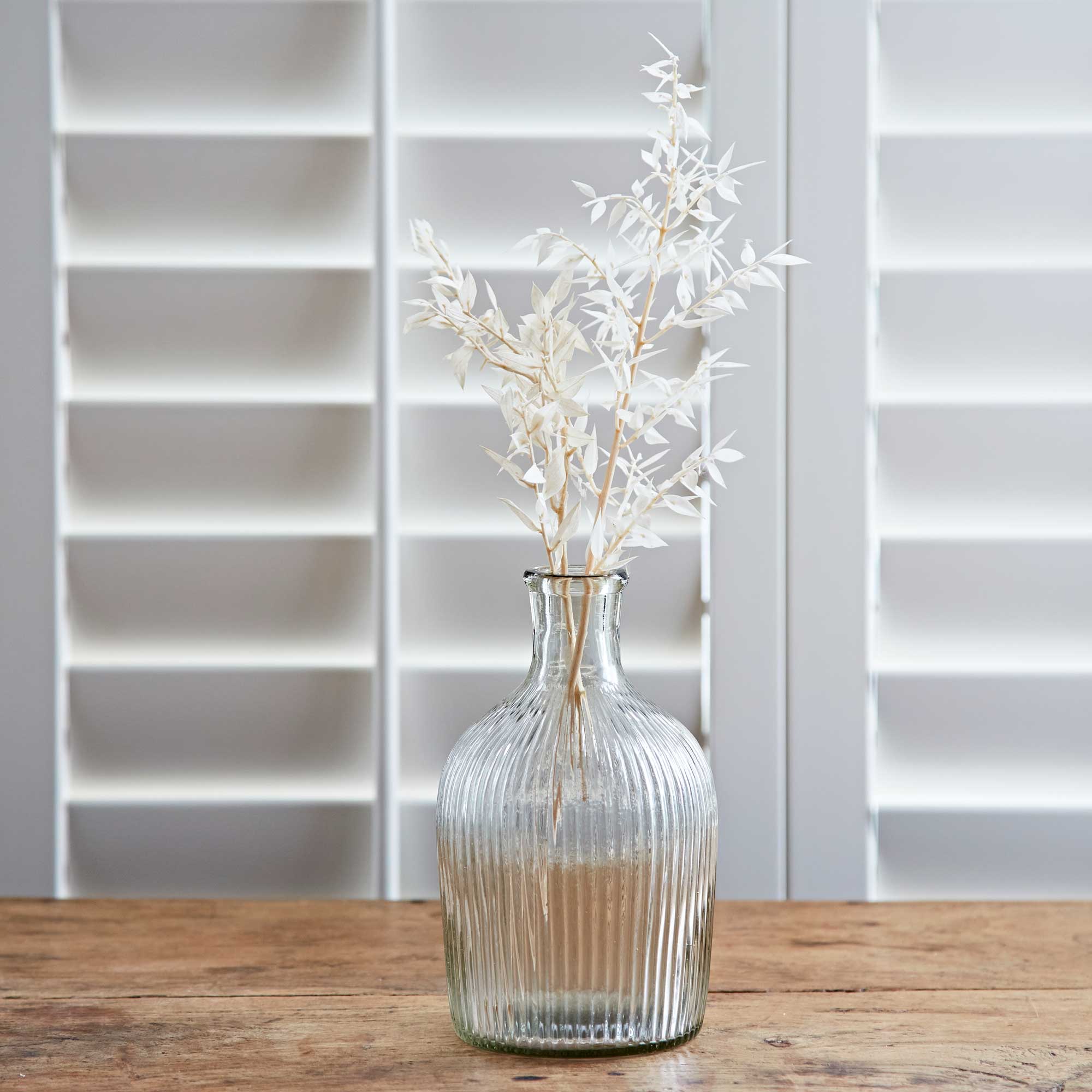 Rippled Glass Bottle Vase - Large (*Local Pickup/Local Delivery Only)