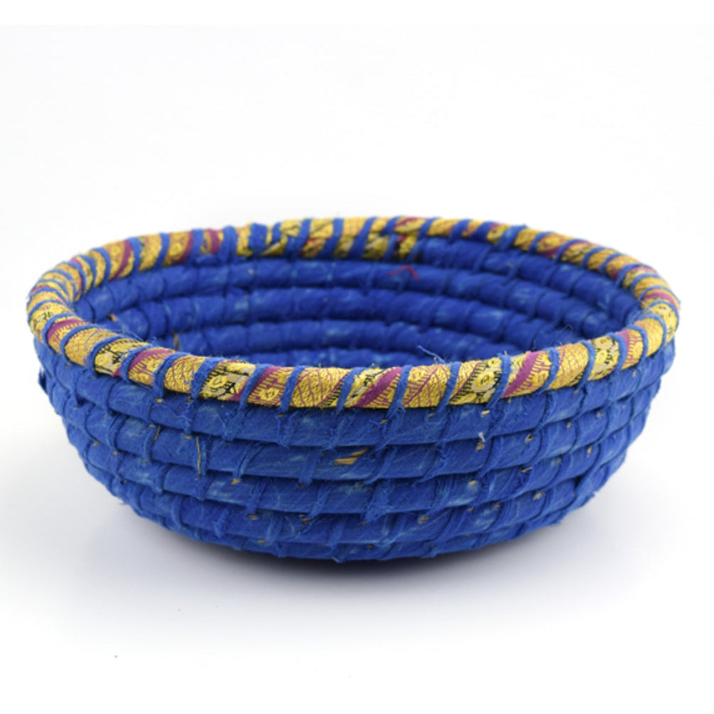 Round Indigo Chindi Basket (*Local Pickup/Local Delivery Only)