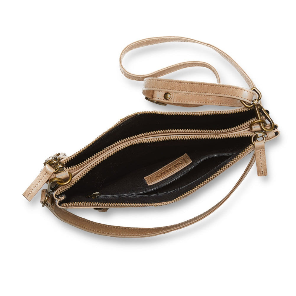 Sandstone Leather Crossbody Bag