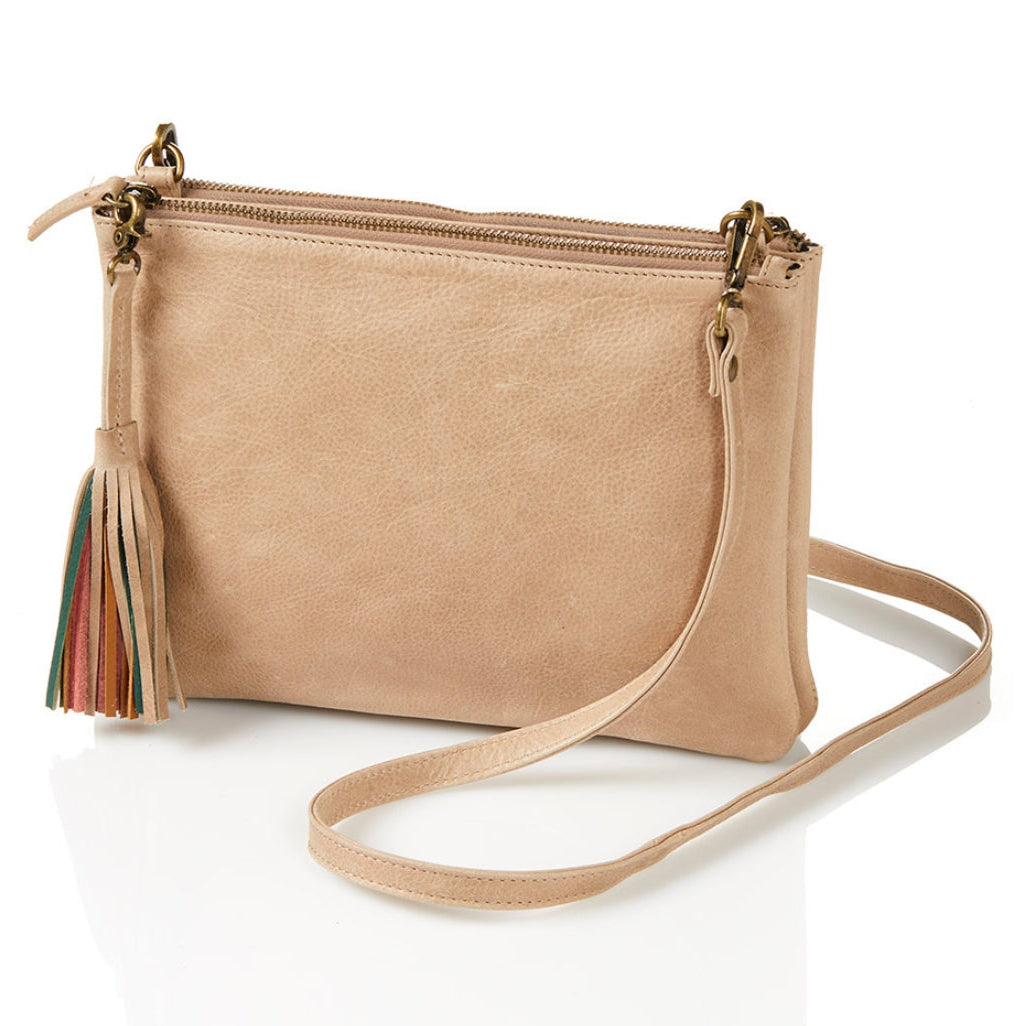 Sandstone Leather Crossbody Bag