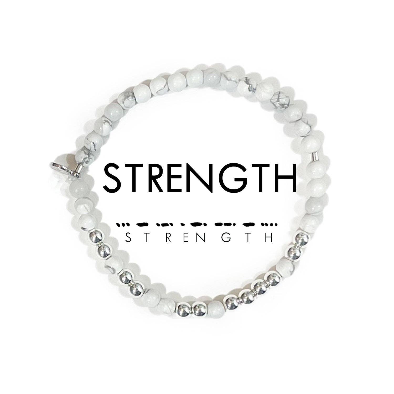 Silver Morse Code Bracelet | STRENGTH