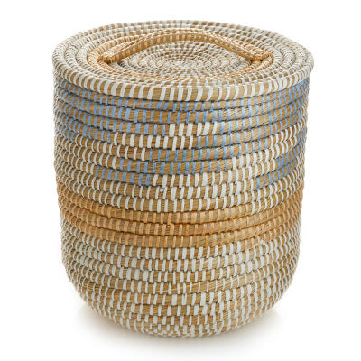 Tall Lidded Seashore Basket (*Local Pickup/Local Delivery Only)