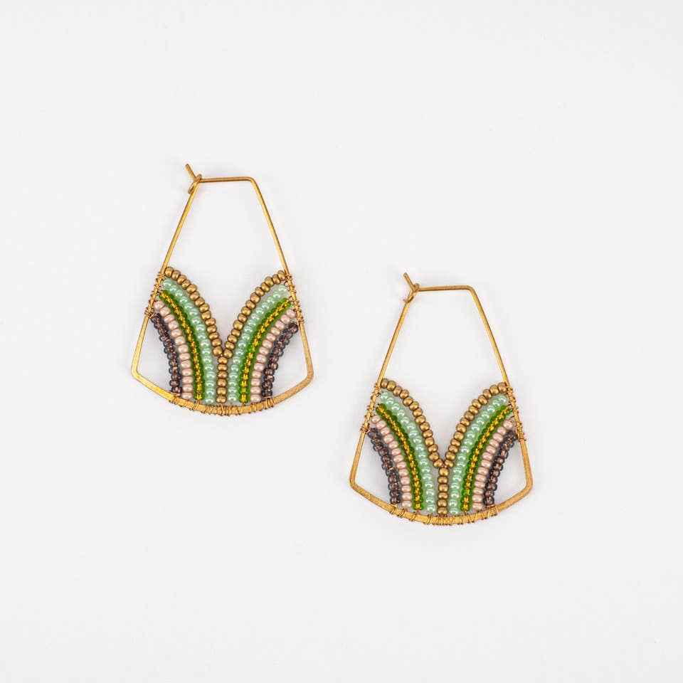 Wellspring Beaded Hoop Earrings- Assorted Colors