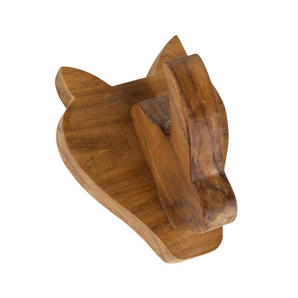 Wooden Rhino Wall Hook